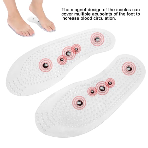 Magnetisk Terapi Sundhed Transparent Silikone Anti-træthed Massage Indlægssåler Stor