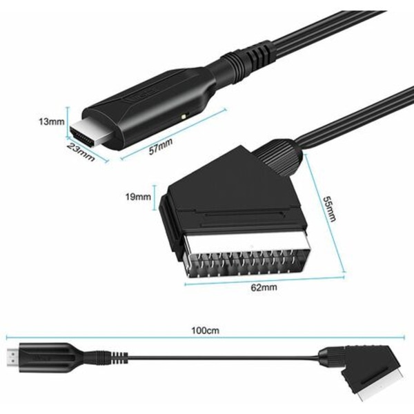 Scart-HDMI-muunnin videoäänisovitin HDTV/dvd/ set /ps3/pal/ntsc