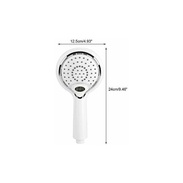 LED Digital Display Ny ABS-material Duschhuvud 3 färger Temperaturkontroll LED-dusch Lämplig för badrum