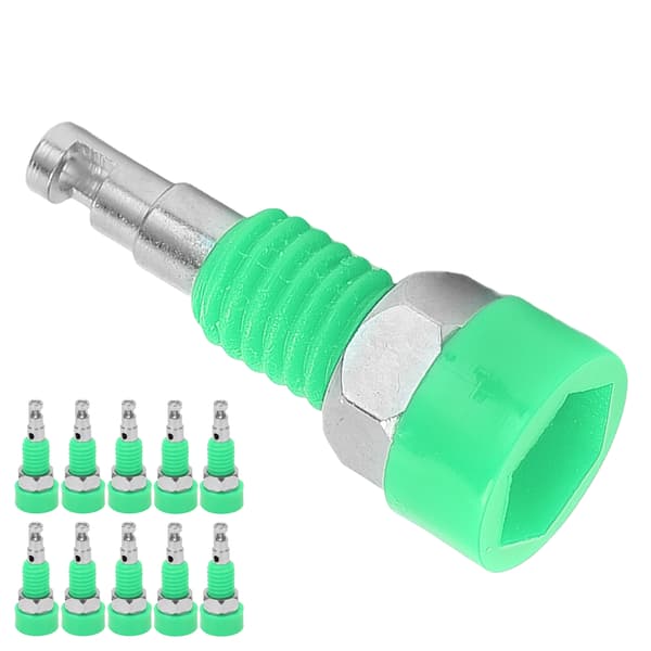 2 mm Banana Hona Jack Socket Connector Adapter Panel - 10st, grön, för elektroniskt instrument