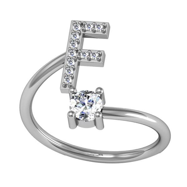 Ring Justerbar Open End Koppar Brev Kvinnor Finger Smycken För Dejting F
