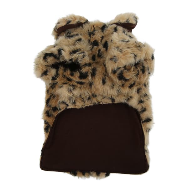 Kappa Retro Plyschvalpjacka med Leopardtryck för Husdjur för Höst och Vinter