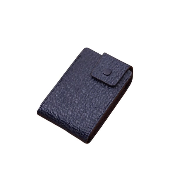 Män Läderorganplånbok Rfid Blockering ID Case Paket Väska Hållare Svart (blå)