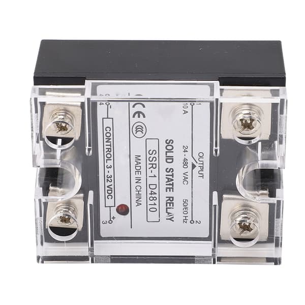 10A Solid State Relé DC Kontroll AC SSR Modul 24-480VAC Lastspenning