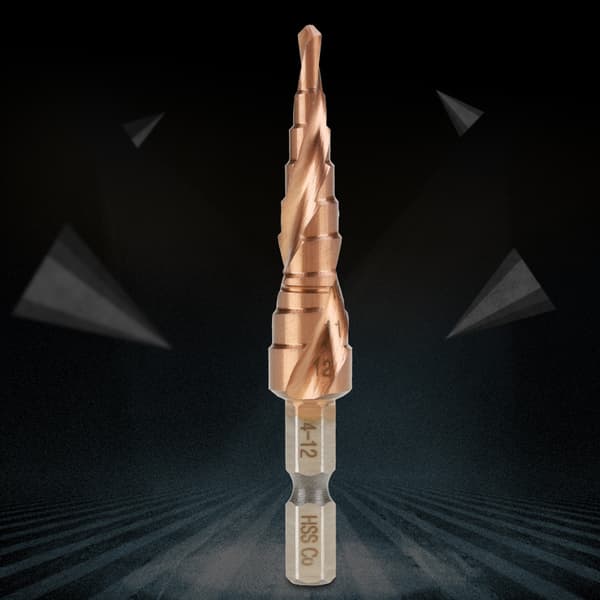 Snabbstål Hex Skaft Spiralspår Steg Kobolt Borr 4-12mm