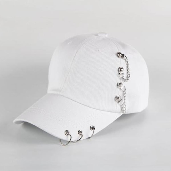 Unisex mode Punk Hip Hop cap Justerbar cap Picknick Camp Travel Sun White 3