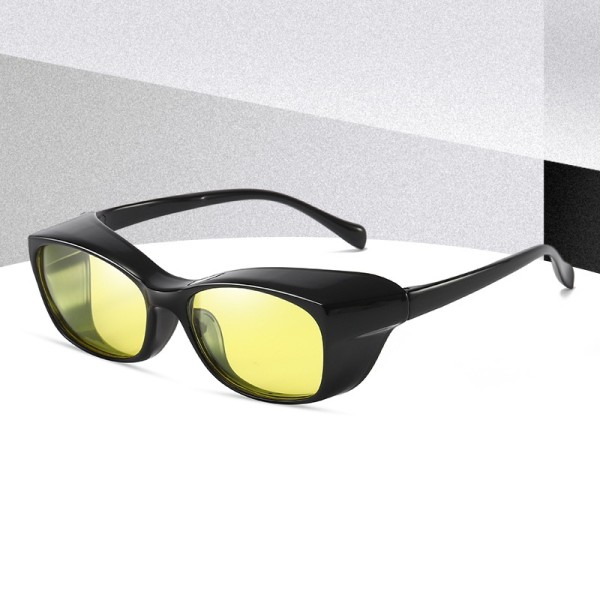 Udendørs forseglede Anti-Blue Light Night Vision solbriller Black frame yellow film