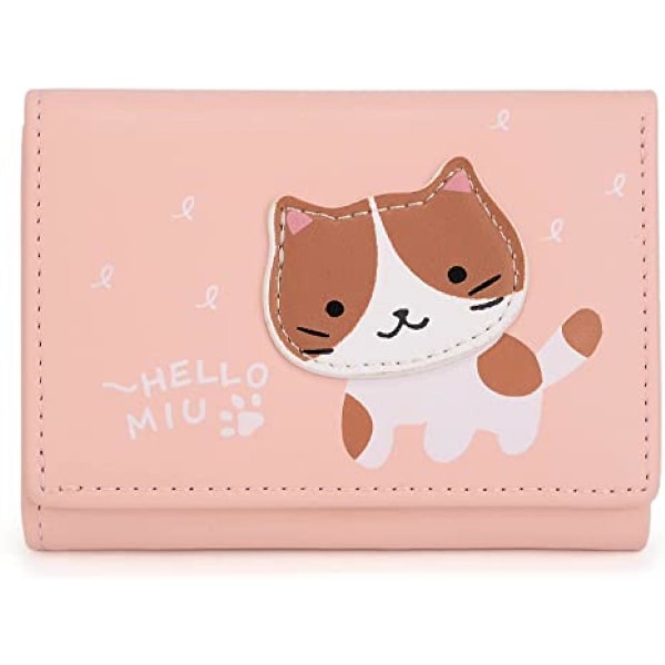 Kawaii tegnebog til piger Hej søde kat kort Bill Holder Organizer Dame pung, Hej A916-790 Pink