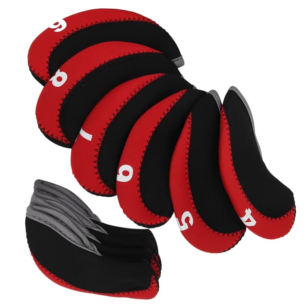 10 st Röda Golf Iron Head Covers Putter Club Protector Set