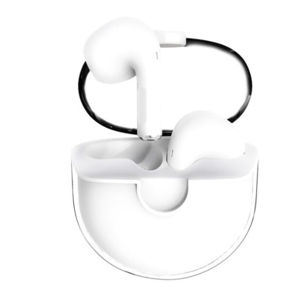 Gennemsigtigt lager trådløst 5.0 Bluetooth-headset (hvid)
