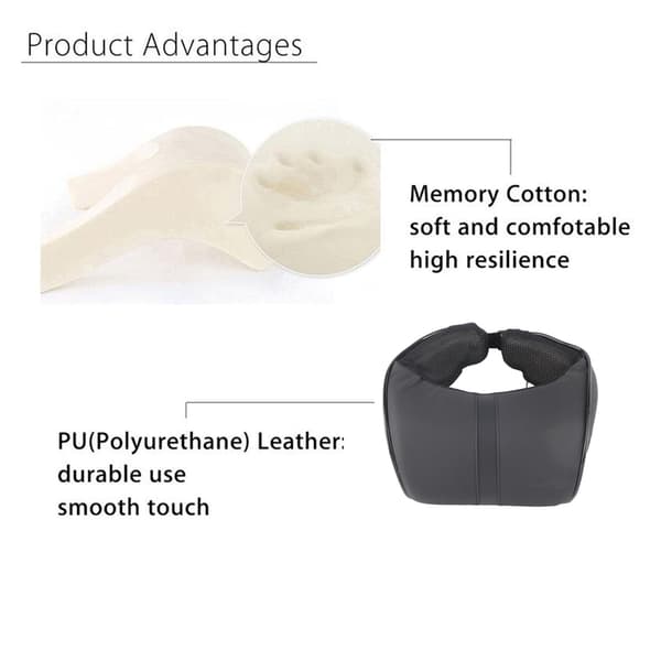 Auto Bil Nackkudde PU Läder Memory Foam Kudde Säte Nackstöd Kudde