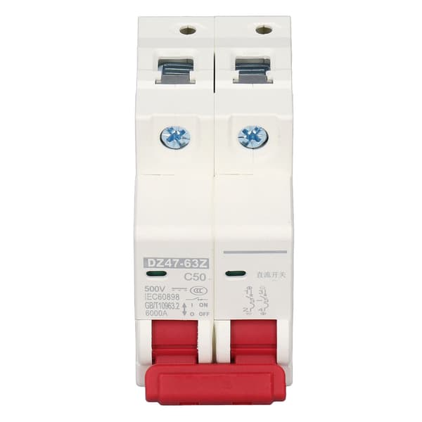 DZ47 63Z C50 2P DC Miniature Strømafbryder 50A 500V til Solenergisystem