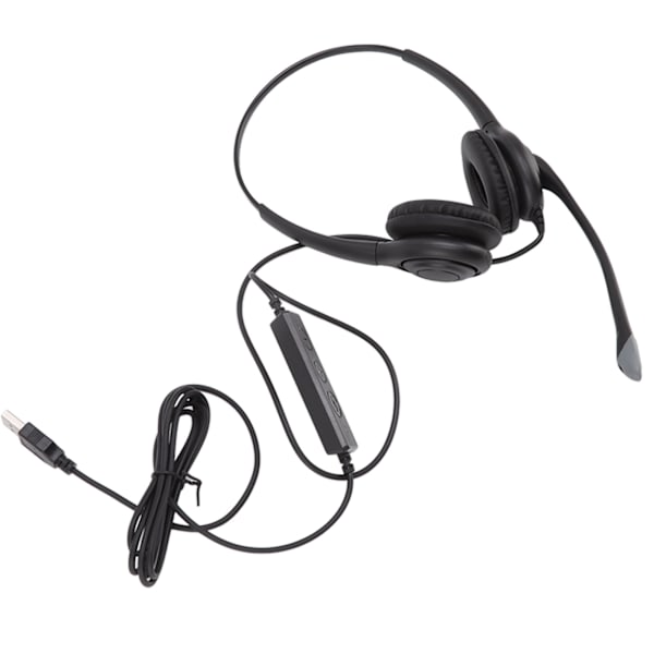 Brusreducerande USB-headset med mikrofon för PC Ergonomisk Klar Samtalsvolymkontroll