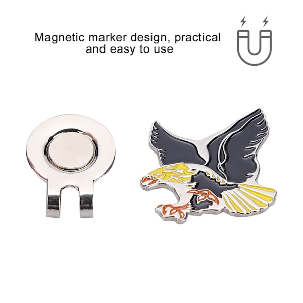 Golf Hat Clip i rustfrit stål med magnetisk kuglemarkør, Hawk