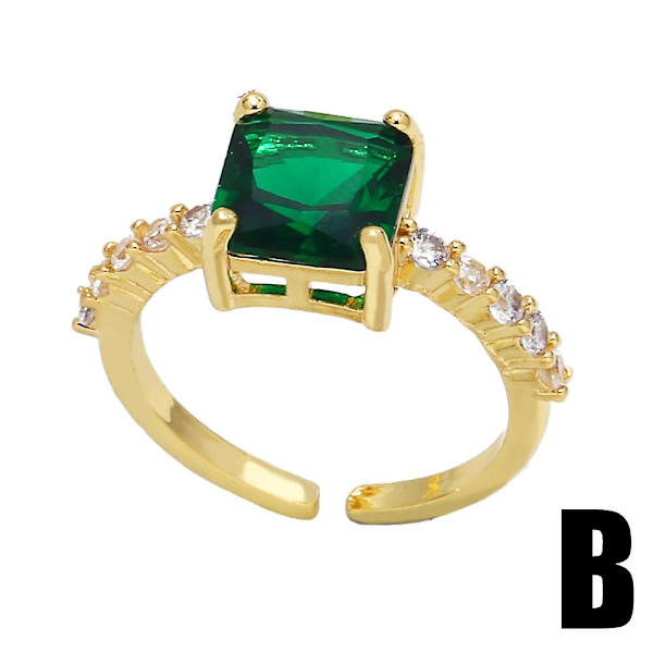 Ring Vintage Zircon Green Fashion smykker Ac10520 B