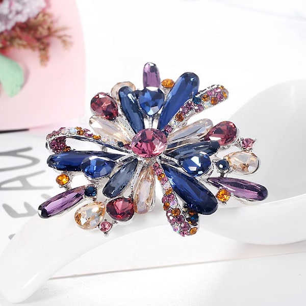 Färgglad akryl brosch med strass Lapel Pin Badge Bag Kläder Dekoration B