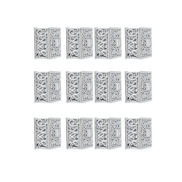 12 Rom Candy Box Plast Candybeholder Bryllupsdusj Tilbehør Sølvfirkant