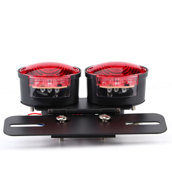 Universal LED Oval Motorcykel Blinklys Nummerplade Lys Dobbelt Pære Montering