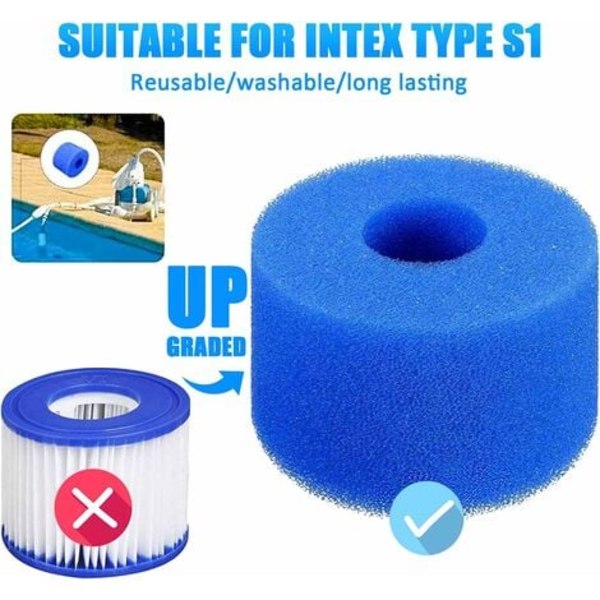 Filtersvamp, Aquarium Filter Svamp, Pool Filter Skum, Genanvendeligt Vaskbart Pool Filter, Genanvendeligt Spa Filter 108*40*73MM