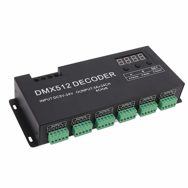24-kanals DMX-dekoder Digitalt display RGBW DMX512 lysdæmperdriver LED-controller scenebar DC5V til 24V