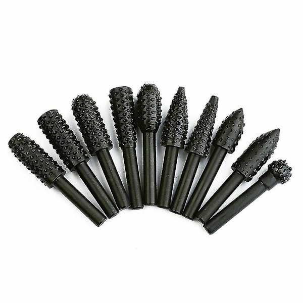 10-pakkaus 1/8" kahvan puunhionta Rasp- set