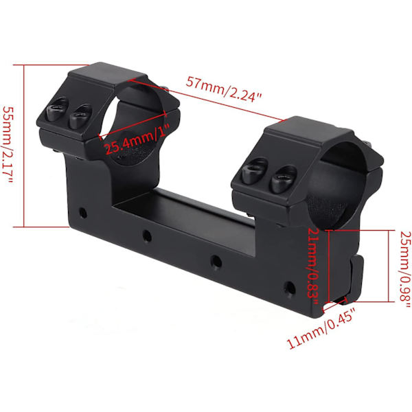 Alumiininen Tactical High Profile 25,4mm Scope Renkaat 11mm Weaver/picatinny Dovetail Rail Mount Rings Scope