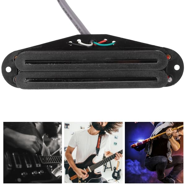 GMN07 Elektrisk Gitarr Pickup Svart Dubbel Rail 4-kärnig Kabel 6-strängad Gitarr