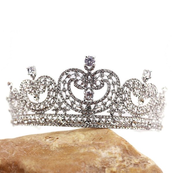Hjerteformet Halite Legering Crown Brude Rhinestone smykker Bryllup Hovedbeklædning