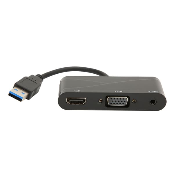 USB-HDMi 2-in-1 Musta 1080P 60HZ 5Gbps USB 3.0 - VGA-sovitin Kokouksiin ja viihteeseen