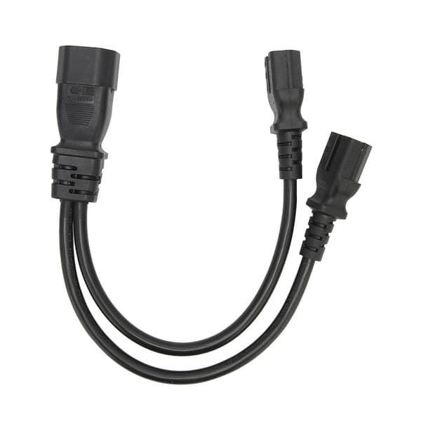 IEC320 C14 til Dobbelt C15 Han til Hun Strømsplitterkabel til Skrivebordslampe Printer Projektor 100 250V 32 cm