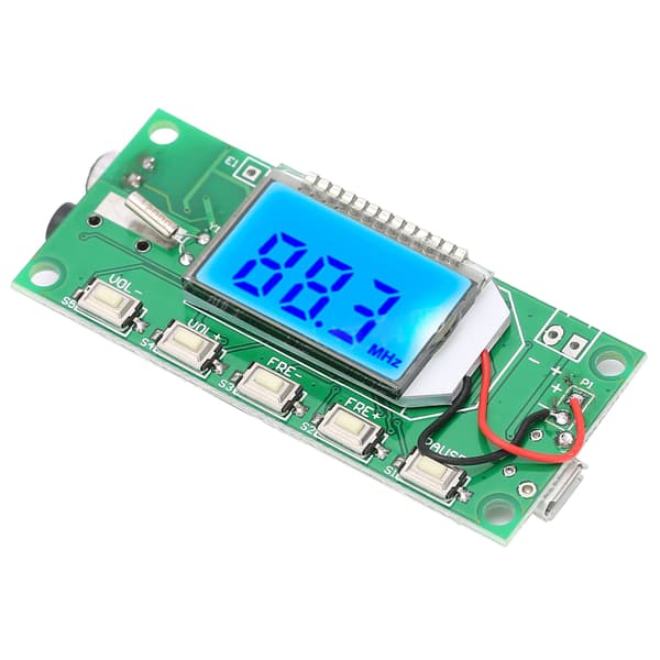 FM-sendermodul Digital Stereo Frekvensmodulation LCD-skærm 87-108MHz 3-5V