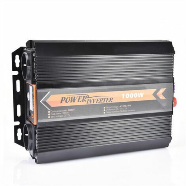 1000W Pure Sine Wave Power Inverter DC12V till AC 220V omvandlare (EU-förordning)