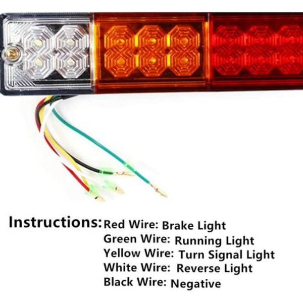 2st 12V LED-släpljus, Universal LED-bakljus 20LED-backljus Broms Blinkersljus Baklykta för släpvagn Traktor husvagn