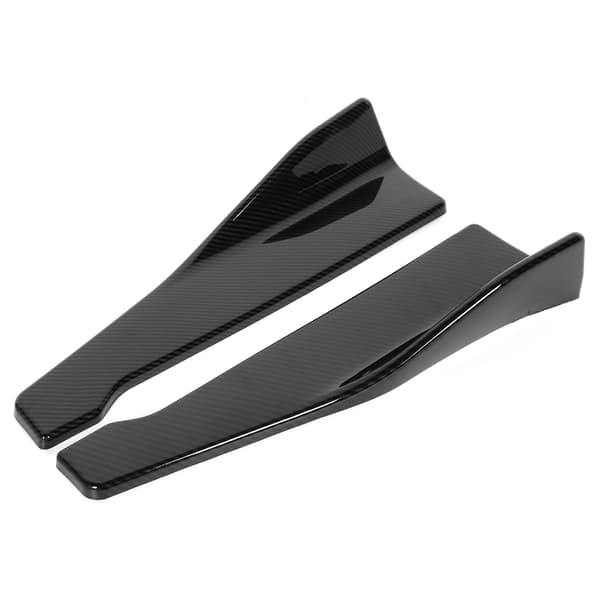 2:a Universal Sidokjol Rocker Splitters Läpp Winglet Vinge Kolfiberstil 48 cm Bil Kaross Kit