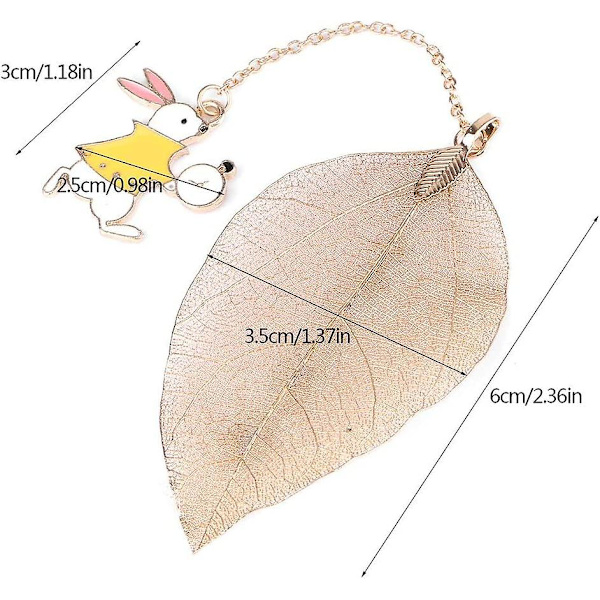 Yksinkertainen Rabbit Clock Leaf -kirjanmerkki