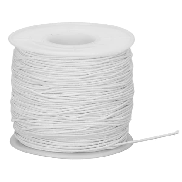 Elastisk Polyester Snøre DIY Smykkefremstilling Håndværkstilbehør Hvid 100m