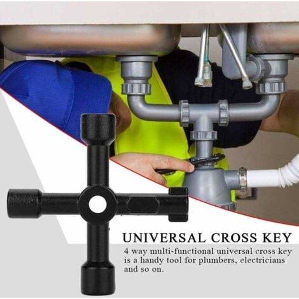 2 STK Universal Multifunktion Cross Triangle Key Skruetrækker til Elektrisk Tog Elevator Kabinet Ventil Legering Firkantet Trian