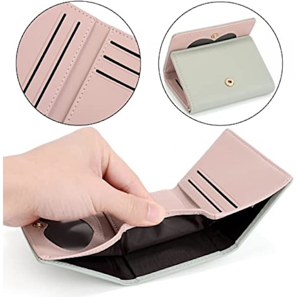 Kawaii Pung Til Piger Sød Kat Vegansk Læder Kortholder Organizer Small Trifold Dame Pung, Menw Cat A916-782 Green