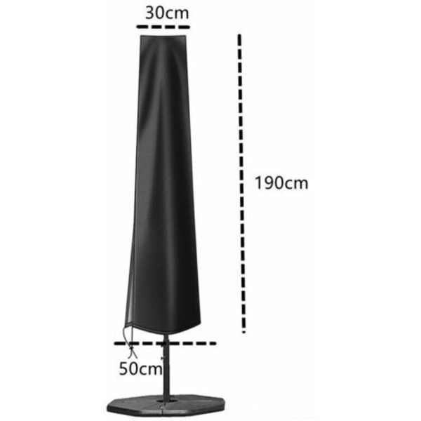 Paraplycover, 210D Oxford Cloth Heavy Duty Anti-UV vandtæt dobbeltlags paraplycover Parasolcover med lynlås Cl