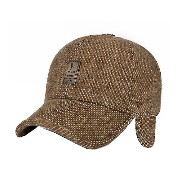 Vinteröronskyddade män cap Snapback cap Hiphop-baseballhattar Coffee color
