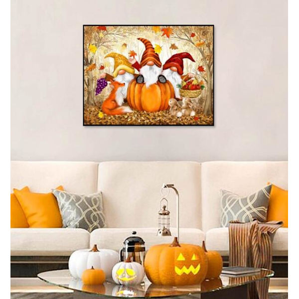Halloween gnome græskar diamant maleri (30X40CM)