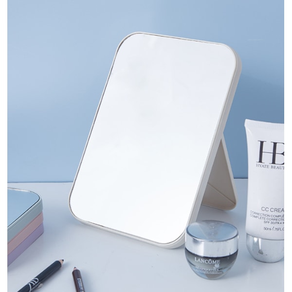 Desktop Makeup Mirror Yksinkertainen pukeutumispeili Square Princess Mirror (vaaleanpunainen),