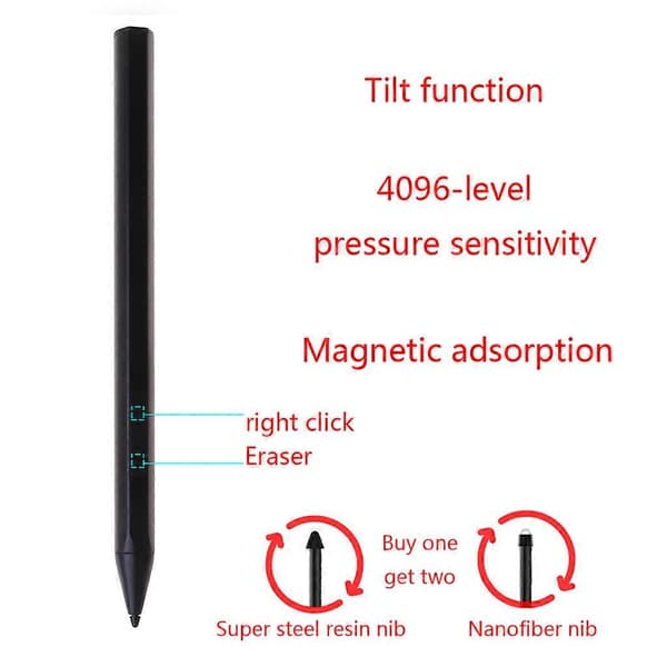 Styluspen til Microsoft Surface Trykfølsomhed med Håndfladeafvisning Digital Pen til Surface Pro 7/6/5/4/3 Rouge