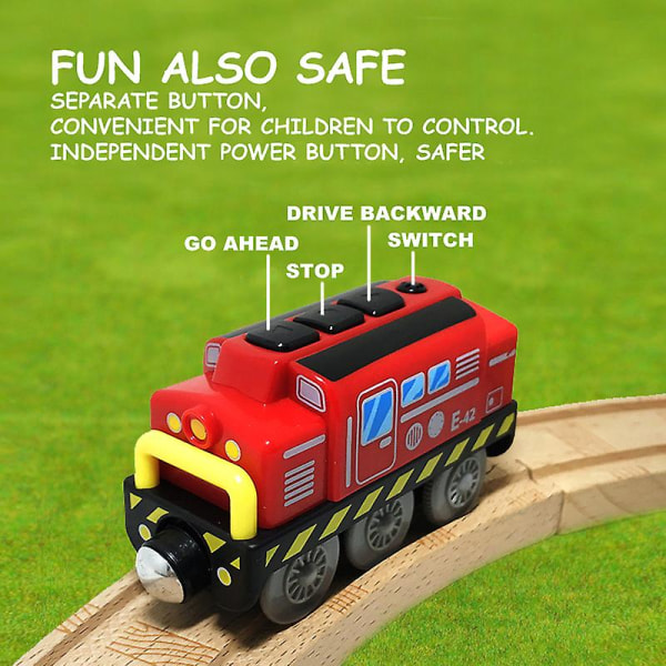Retro toglegetøjslyd, let elektrisk togsæt Børneundervisningslegetøjstog Træskinnevogn kompatibel med træskinne