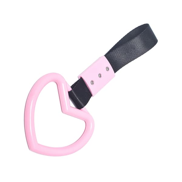 Bil Håndtak Stropp Hjerteformet Plast Solid Universal Dekorativ Bakre Støtfanger Varsel Ring Rosa