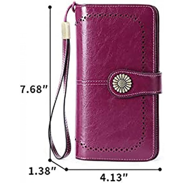 Plånböcker för kvinnor Kreditkortshållare i läder med RFID-blockering Armband med stor kapacitet A916-192 I