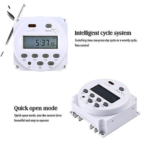 Elektronisk timer Dc12v 16a 28 Programmer Programmerbar LCD-skærm