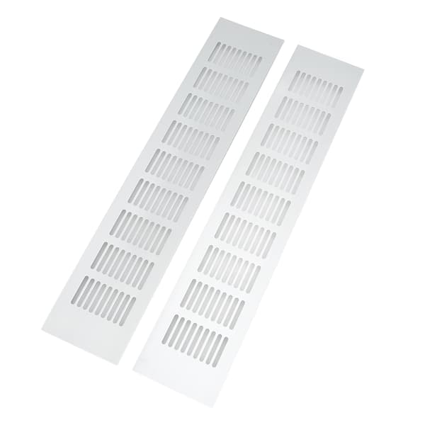 2 stk. luftventilationsrist i aluminiumslegering, rektangulær ventilationsplade til skab, skoskab, skab 80x400mm