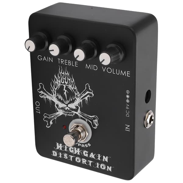High Gain Distortion Effekt Elektrisk Gitarr Metall Monoblock Effektpedal med LED-Blixt 11mA