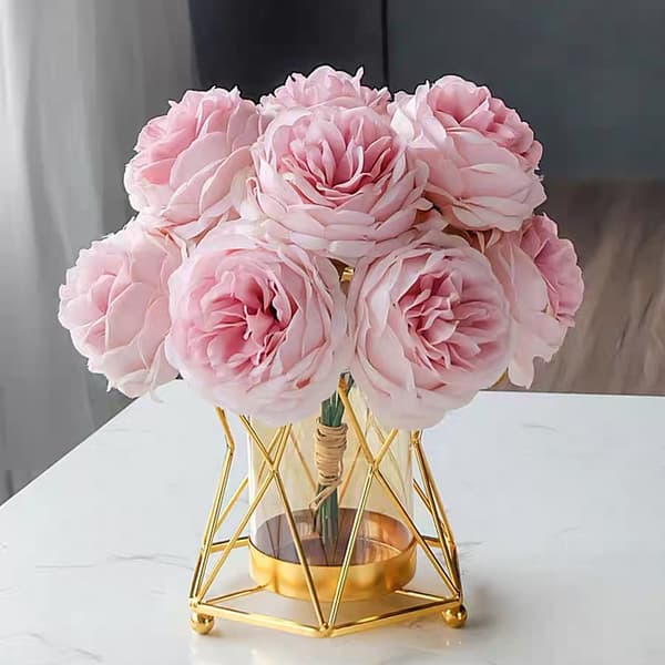 16x14cm Klar Glas Gulddekorerad Robust Blommavas för Bröllopskonst